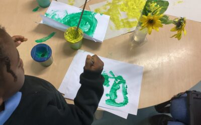 Rosemary Class 1 Creates Still Life Art and Meets Police Officer Nick